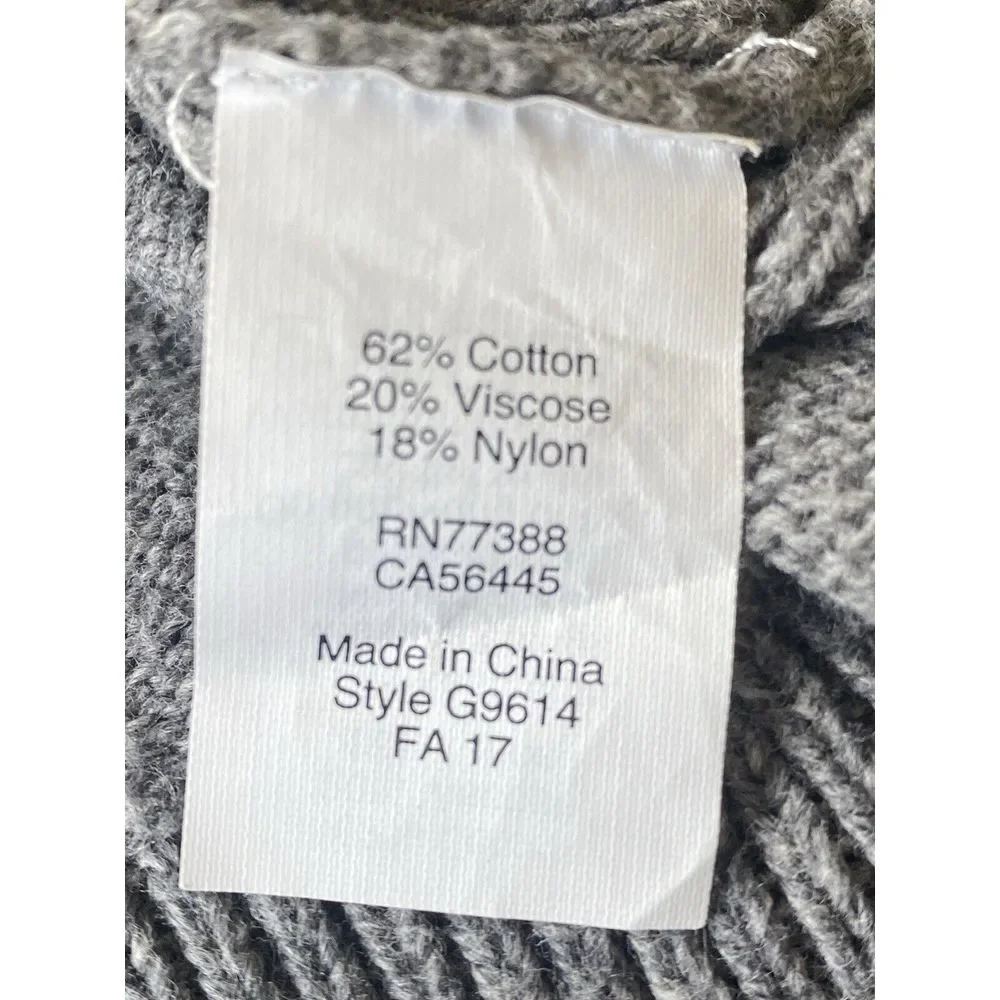 Madewell Tie-Cuff Pullover Sweater Crew Small Gray Color G9614 Cotton Blend - Picture 5 of 5